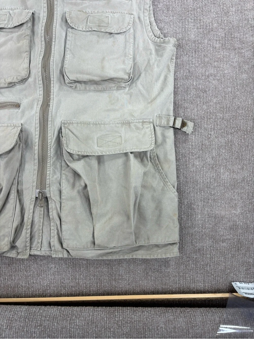 Vintage Banana Republic Vest Mens Medium Beige Safari Travel Hooded Canvas